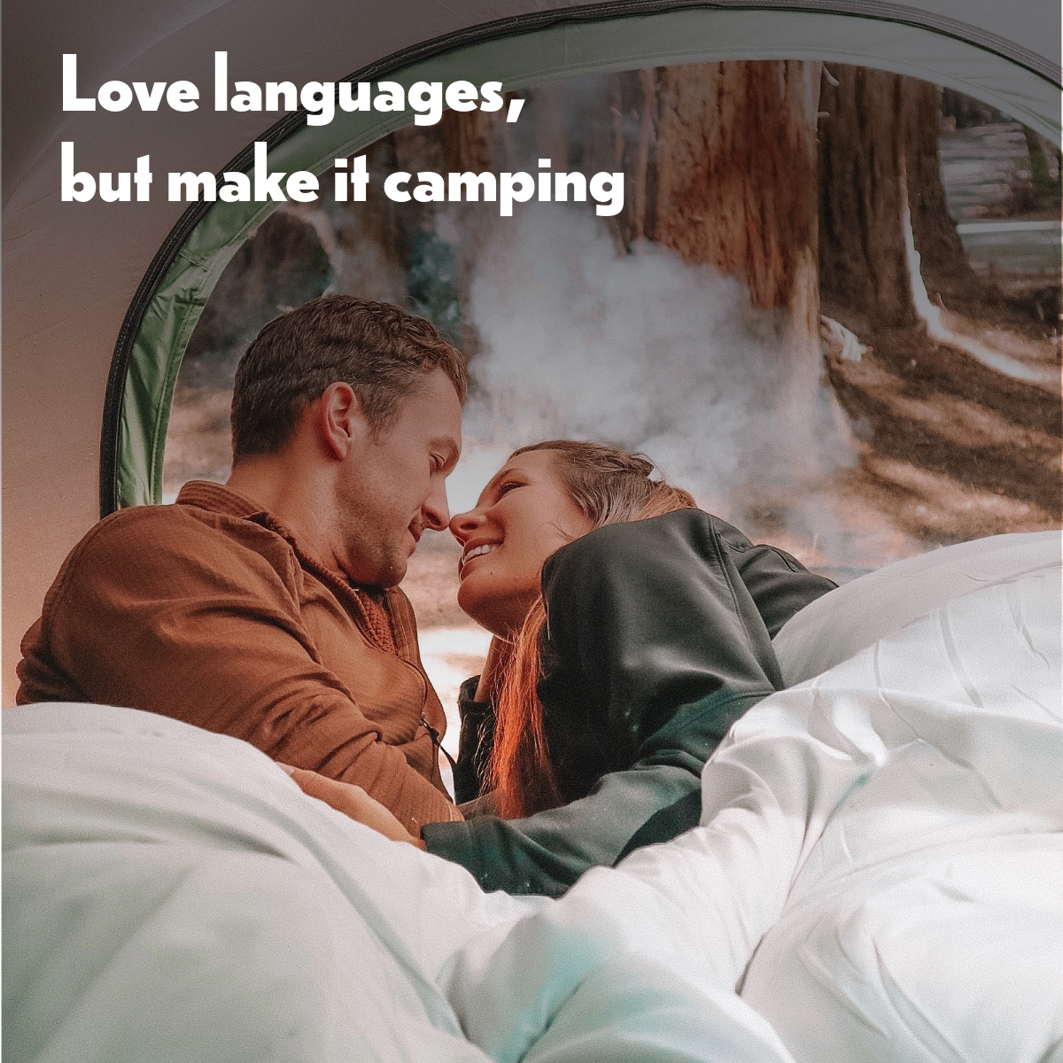 couple camping in truck