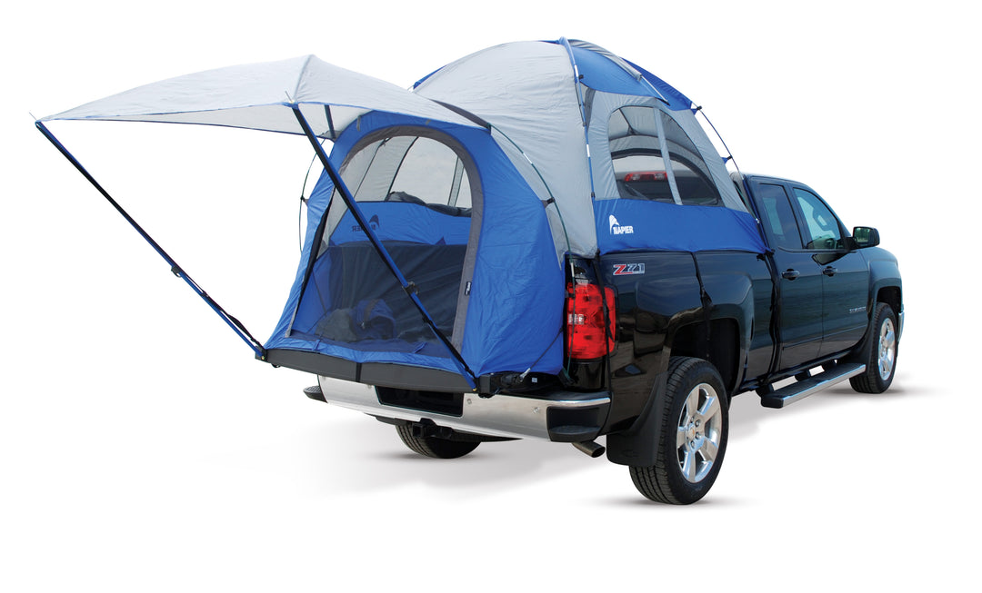 Napier outdoors sportz truck tent blue and grey on a truck